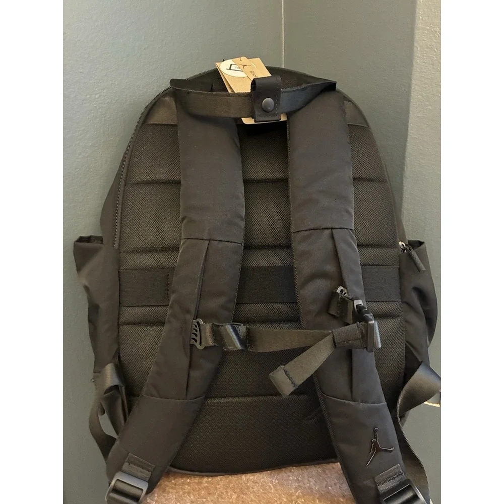 Jordan Alpha Backpack 28L Black Gold Jumpman Duffel Laptop Shoe Bag